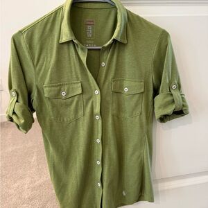 Stio Olive Casual Button-Down Shirt